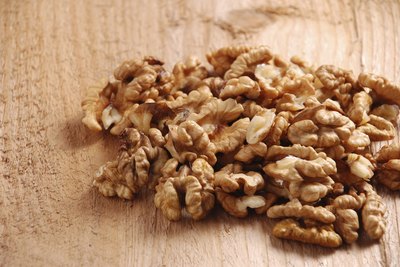 Walnuts on tabletop.