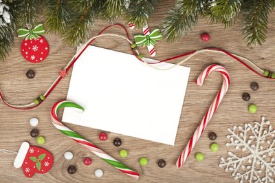 Christmas card stock on table