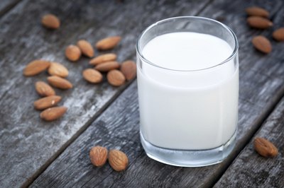 Small glass of almond milk.