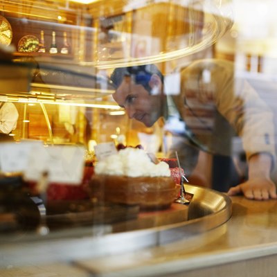 Man at dessert store
