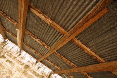 Tin ceiling panels.