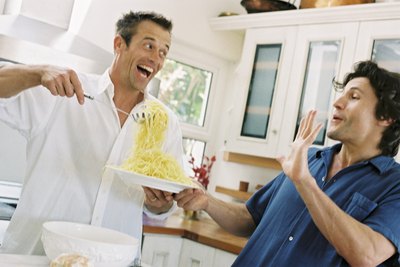 man turning down food