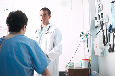 doctor checking rash