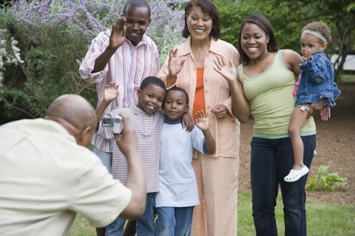 Family filming video