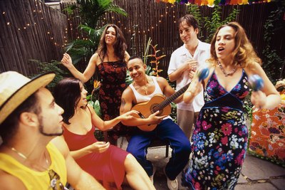 Friends singing and celebrating