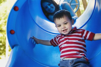 Boy on slide