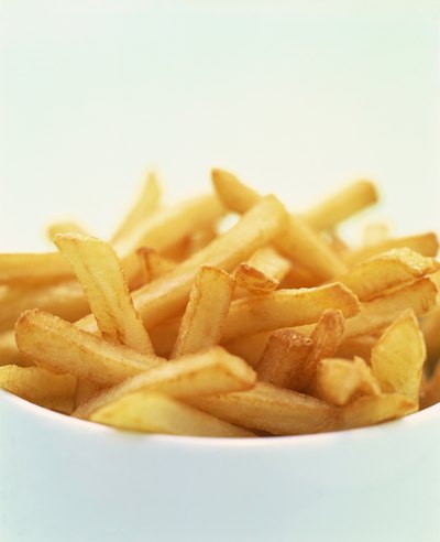 French fries are a traditional side for crab cakes.