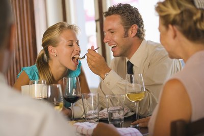 eating dinner