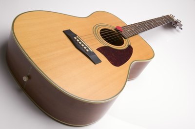 Close up of guitar.
