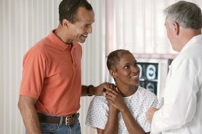 couple at doctor's appointment at OBGYN