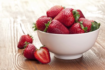 A bowl of fresh strawberries.