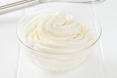 Small bowl of whipped cream.