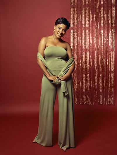 Woman in palazzo pants