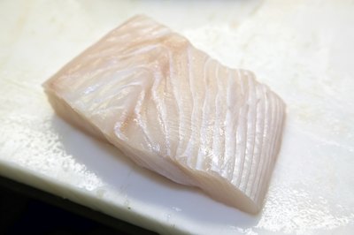 Fresh cut of halibut.