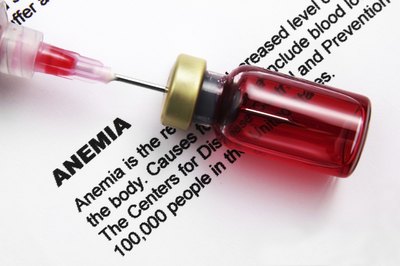 Anemia definition and blood sample.