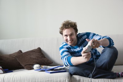 Man playing video games
