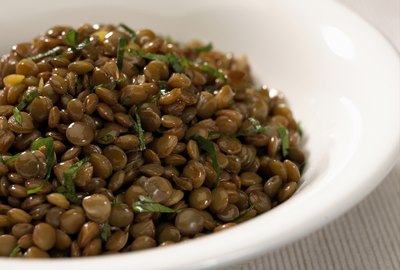 Close-up of cooked legumes in a bowl