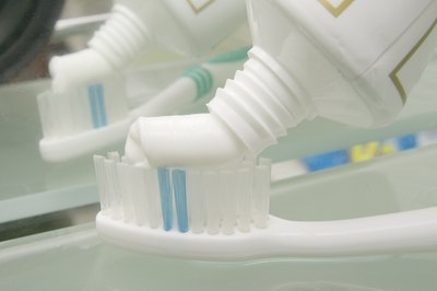 Toothpaste on brush