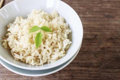Small bowl of steamed brown rice.