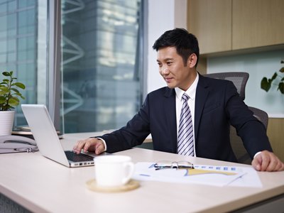 man staying productive at work
