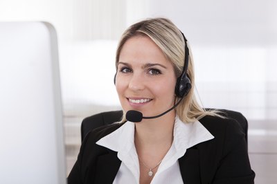 Control center operator on a headset
