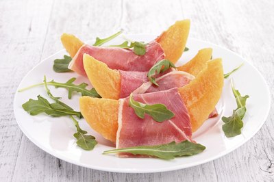 Proscuitto and melon cold tapas.