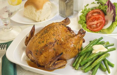 Every guest gets a bird when Cornish game hen's on the menu.