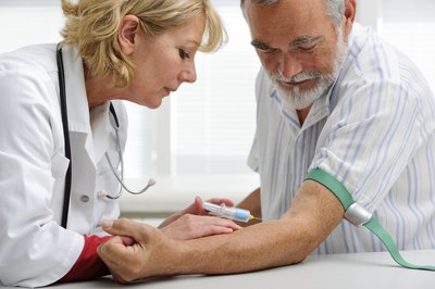 Man having his cholesterol tested.