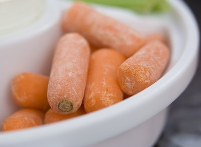Close-up of baby carrots