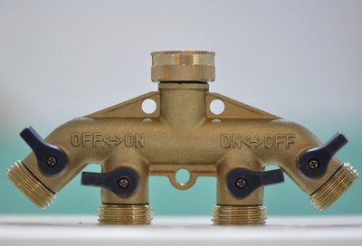 Close-up of multi-way valve