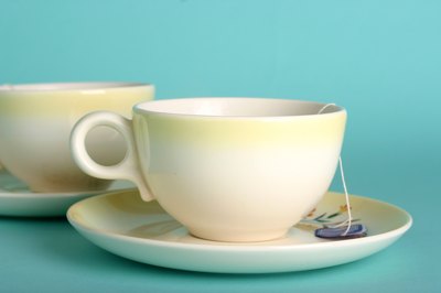 Yellow pastel teacup