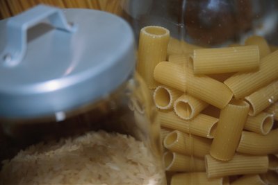 Uncooked rigatoni