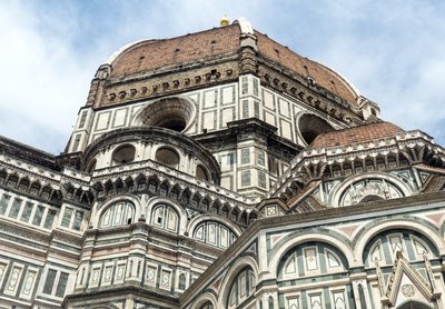 A side view of the Florence Cathedral, designed by Brunelleschi