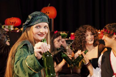 Woman at Halloween party