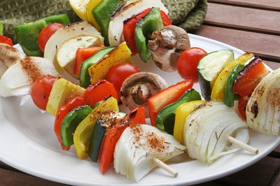 Vegetable kabobs.