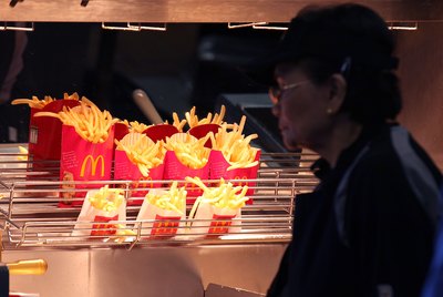 McDonald’s french fries under heat lamps