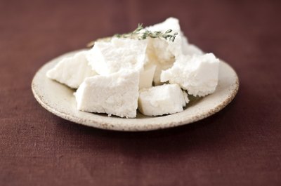 Small plate of fresh chèvre cheese