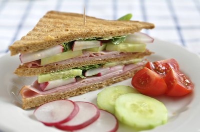 Vegetable sandwich on whole wheat bread