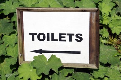 sign. toilets. wc. image by L. Shat from Fotolia.com Building a doggie toilet in a remote area of your yard is better for the environment.