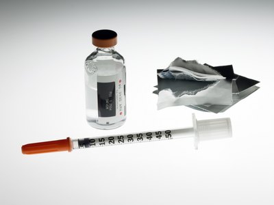 Creatas/Creatas/Getty Images Your vet will show you how to give your dog an insulin shot.
