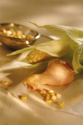 John Foxx/Stockbyte/Getty Images No chicken or corn is present in a grain and meat free diet.