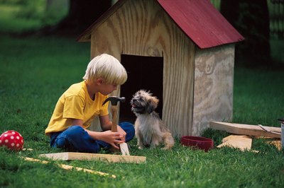 Comstock/Comstock/Getty Images Household pets warrant extra precautions during home improvement projects.
