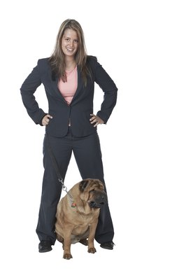 Photos.com/PhotoObjects.net/Getty Images Your pregnant pooch probably stays fairly slim until day 40 of her gestation.