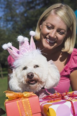 Brand X Pictures/Brand X Pictures/Getty Images Make a chicken-bacon cake for your dog's birthday party.