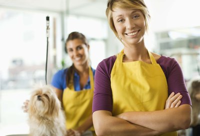 Jupiterimages/Brand X Pictures/Getty Images For the perfect look, take your puppy to a dog groomer.