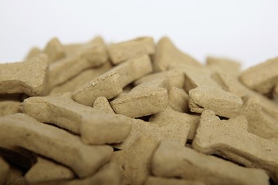 Jupiterimages/liquidlibrary/Getty Images Use homemade or purchased applesauce in your dog's favorite biscuits.