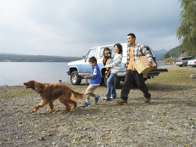 Kei Uesugi/Digital Vision/Getty Images Your dog can be infected with Giardia when drinking contaminated water.