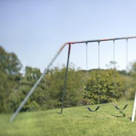 anchoring metal swing set