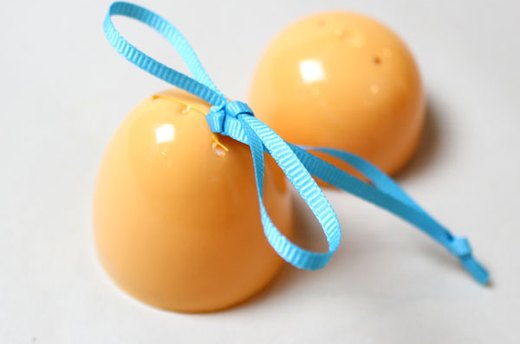 Tie Ribbon around the Plastic Eggs