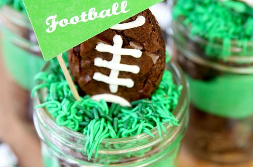 Mason Jar Football Brownies